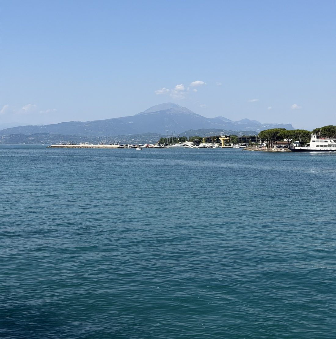 Lake Garda and the mountains seen from Peschiera